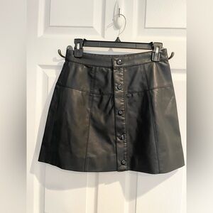 Free People black leather mini skirt sz 2. Excellent condition